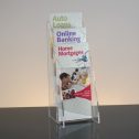 3 Tier  Pocket Clear Acrylic Brochure Holder